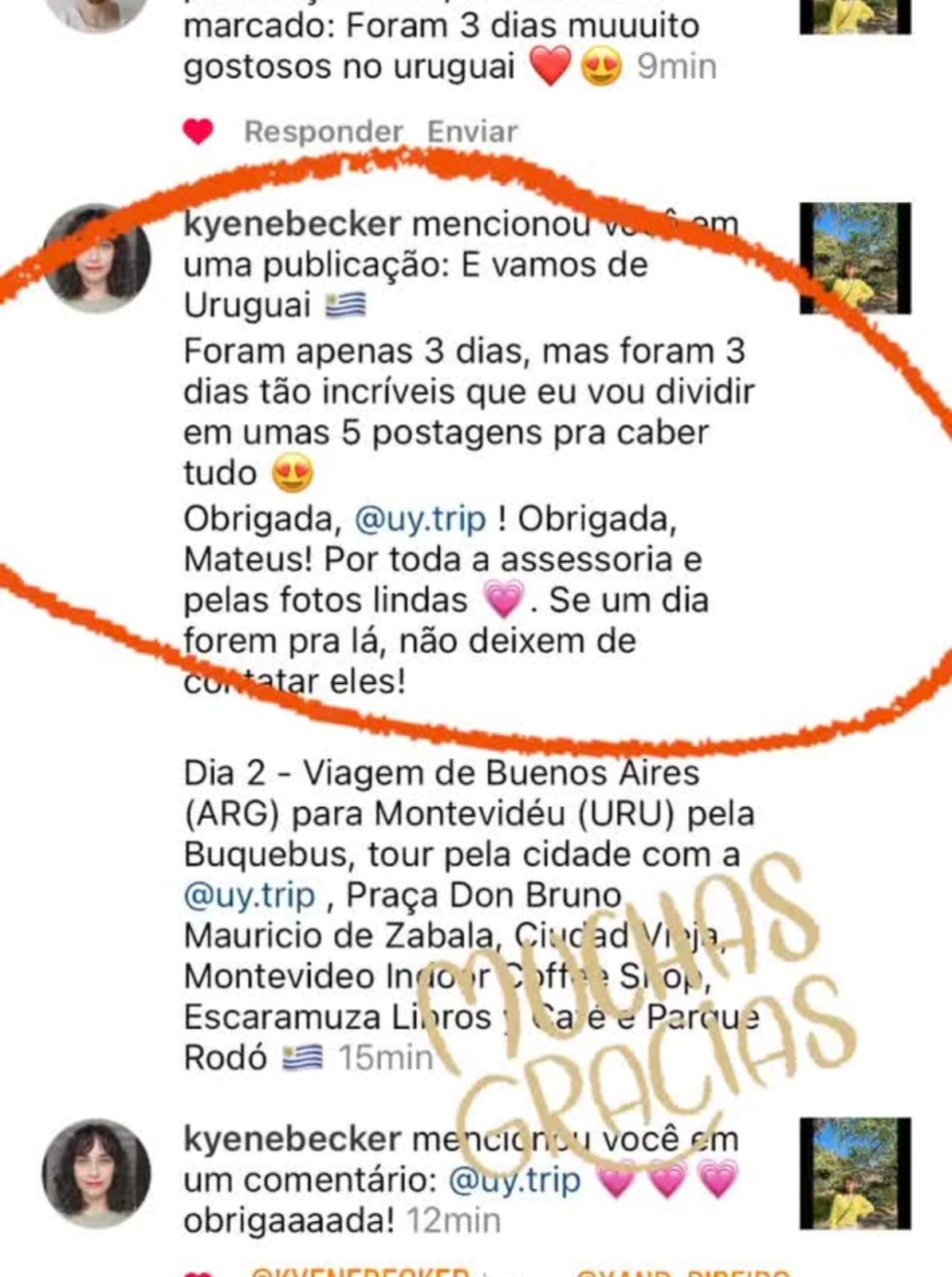 Print do depoimento de @kyenebecker